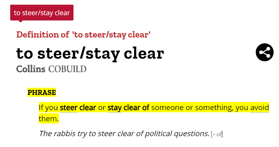 steer clear 