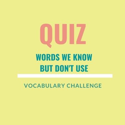 Vocabulary Challenge Quiz: Words we know but don’t use